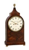 A GEORGE III INLAID MAHOGANY BRACKET CLOCK