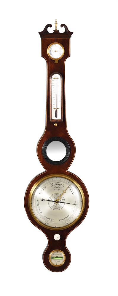 Y A REGENCY MAHOGANY MERCURY WHEEL BAROMETER