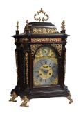 Y A FINE ITALIAN ORMOLU MOUNTED THREE-IN-TWO SIX HOUR GRANDE-SONNERIE STRIKING TABLE CLOCK WITH ALAR