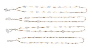 ANGELA PINTALDI, FOUR CRYSTAL AND GLASS BEAD NECKLACES