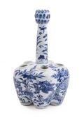 A LARGE CHINESE 'DRAGON' BLUE AND WHITE CROCUS VASE
