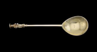 A CHARLES I SILVER GILT APOSTLE SPOON, THE MASTER
