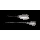 THE REMNANTS OF A LATE BRITISH ROMAN SILVER SPOON, UNMARKED