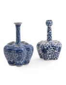 TWO CHINESE BLUE AND WHITE 'CROCUS' VASES