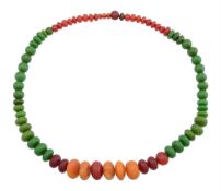 A COLOURED RESIN BEAD NECKLACE