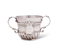 A QUEEN ANNE SILVER TWIN HANDLED CUP, JOHN READ