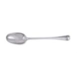 A GEORGE I SILVER HANOVERIAN BASTING SPOON, EDWARD HALL