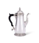 A GEORGE II SILVER STRAIGHT TAPERED COFFEE POT, WILLIAM SHAW II & WILLIAM PRIEST