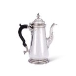 A GEORGE II SILVER STRAIGHT TAPERED COFFEE POT, WILLIAM SHAW II & WILLIAM PRIEST