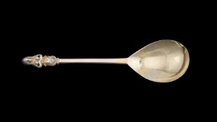 A JAMES I OR CHARLES I WEST COUNTRY SILVER GILT APHRODITE SPOON, JOHN QUICK