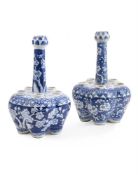 A PAIR OF CHINESE 'PRUNUS' BLUE AND WHITE 'CROCUS' VASES