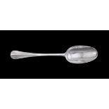[THAMES FROST FAIR INTEREST] A RARE GEORGE I SILVER HANOVERIAN TABLE SPOON, MATTHEW MADDEN