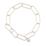IBU, A FRENCH GOLD COLOURED AND SOUTH SEA CULTURED PEARL NECKLACE