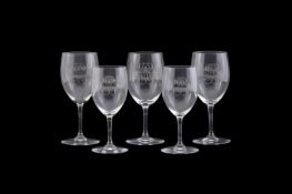 BACCARAT, A MODERN ENGRAVED AND MONNOGRAMMED CLEAR GLASS PART TABLE SERVICE