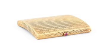 A CONTINENTAL 18 CARAT GOLD SQUARE CIGARETTE CASE, POST 1864 FRENCH IMPORT MARKS