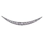 A MID VICTORIAN DIAMOND CRESCENT BROOCH CIRCA 1870