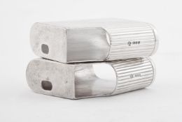 A PAIR OF SILVER GAS LIGHTER COVERS, ASPREY PLC