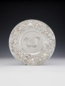 A COMMONWEALTH SILVER SALVER ON FOOT, POSSIBLY ROBERT GREGORY
