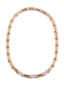 A DIAMOND SET GOLD COLOURED NECKLACE RETAILED BY FRANK'S