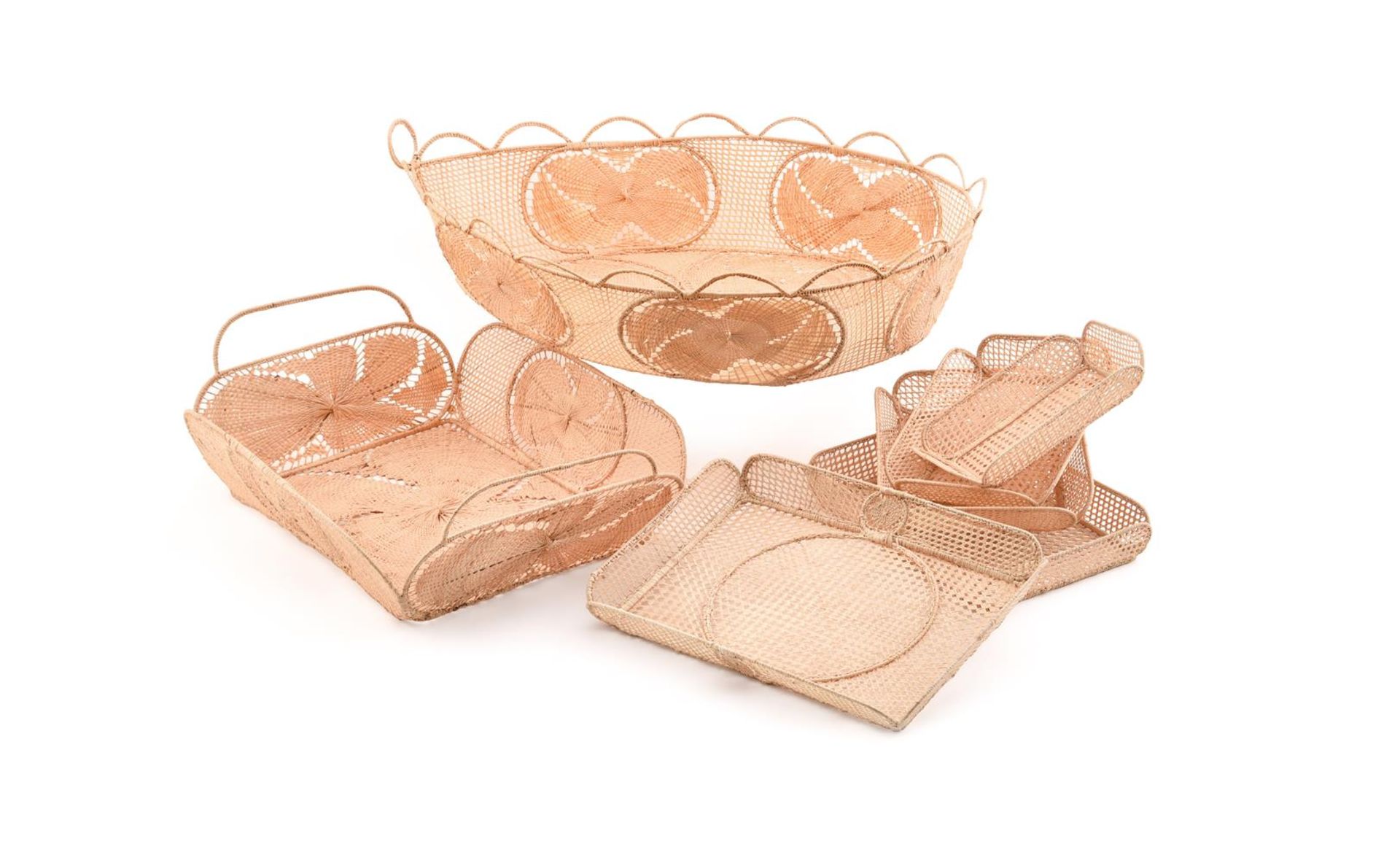 A GROUP OF FOURTEEN STRAW BREAD AND OTHER TABLE BASKETS, CHRISTIAN DIOR COUTURE SA