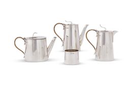 A MATCHED SILVER FOUR PIECE TEA AND COFFEE SERVICE, WALKER & HALL