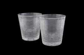 A PAIR OF WILLIAM YEOWARD CUT GLASS ICE BUCKETS