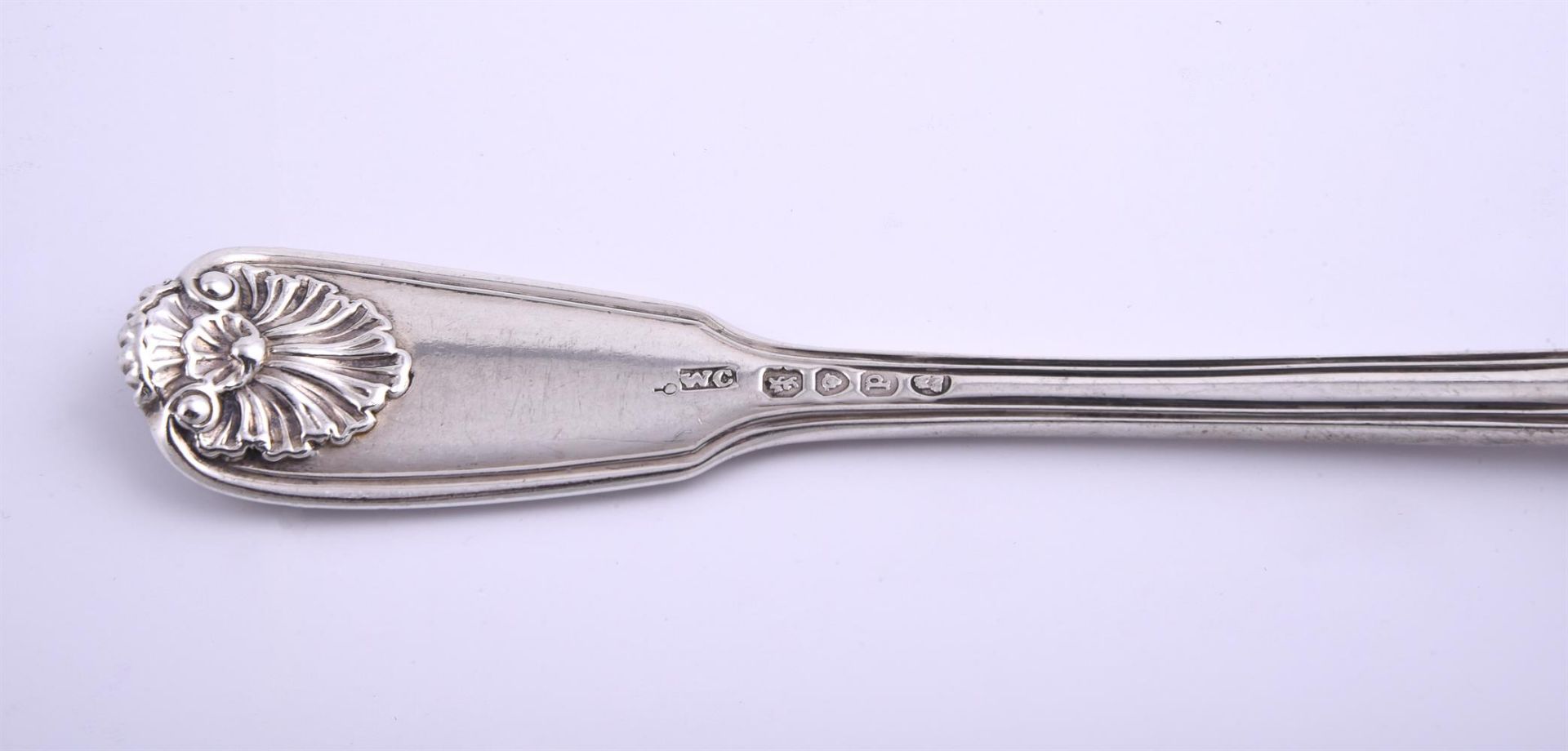 A SILVER FIDDLE AND HUSK WITH HUSK HEEL PATTERN PART TABLE SERVICE - Image 2 of 2