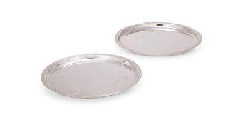 TWO FRENCH ELECTRO-PLATED CIRCULAR TRAYS, CHRISTOFLE