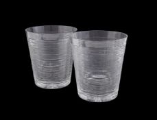 A PAIR OF WILLIAM YEOWARD CUT GLASS ICE BUCKETS