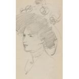 λ John Duncan Ferguson (Scottish 1874-1961), Portrait of a lady in a hat