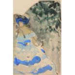 Leon Bakst (Russian 1866-1924), Woman in a blue gown