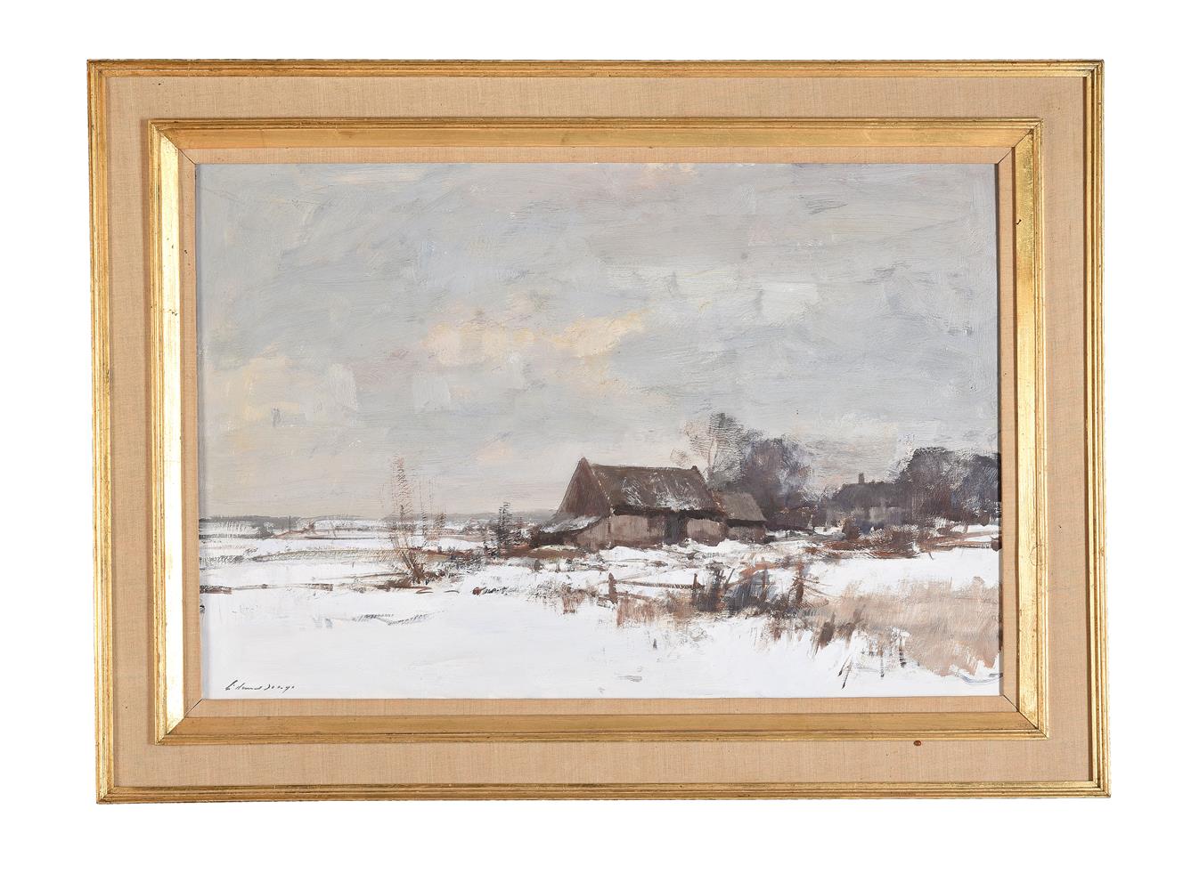 λ Edward Seago (British 1910-1974), Norfolk landscape under snow - Image 2 of 3