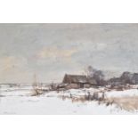 λ Edward Seago (British 1910-1974), Norfolk landscape under snow