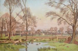 λ Allan Gwynne-Jones (British 1892-1982), Water meadow landscape