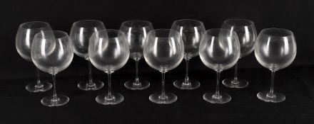 A set of 12 large St Louis wine glasses