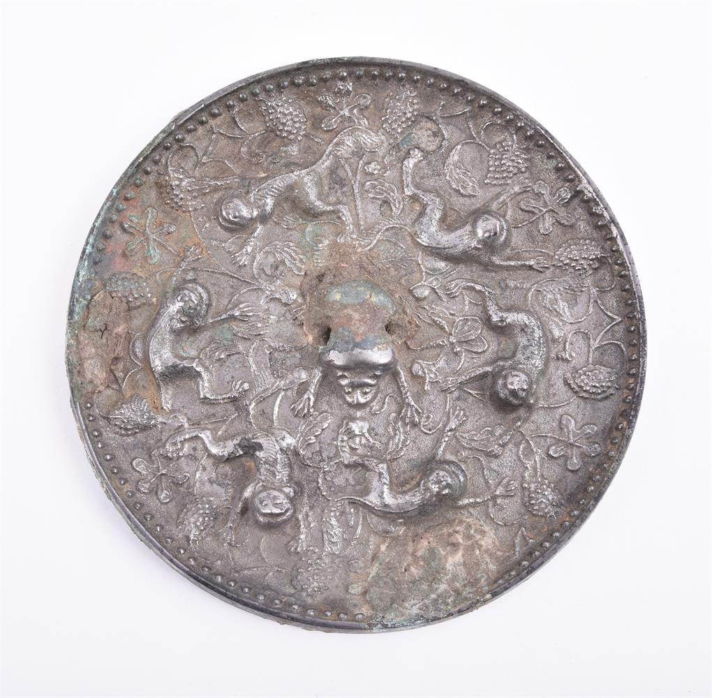 Two Chinese silvered bronze mirrors - Image 3 of 4