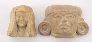 A carved limestone fragmentary female head