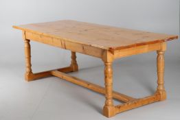 A large pine kitchen dining table