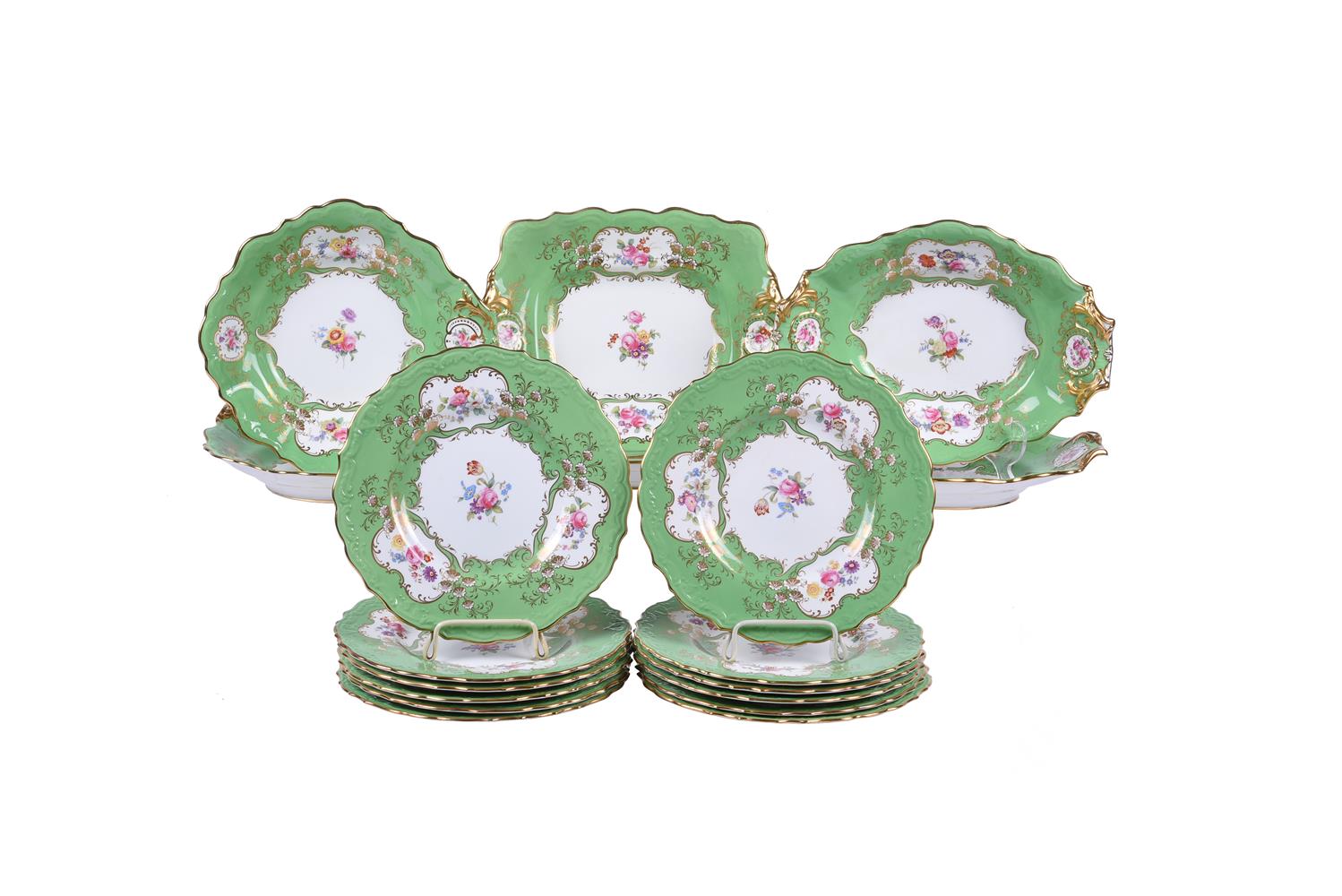 A Spode's Copeland China dessert service in the Rutland pattern