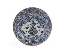 A Safavid type blue and white dish made for export