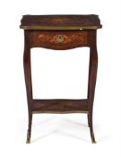 Y A rosewood and floral marquetry table with gilt metal mounts