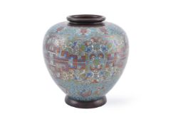 A Chinese Champlevé enamel vase