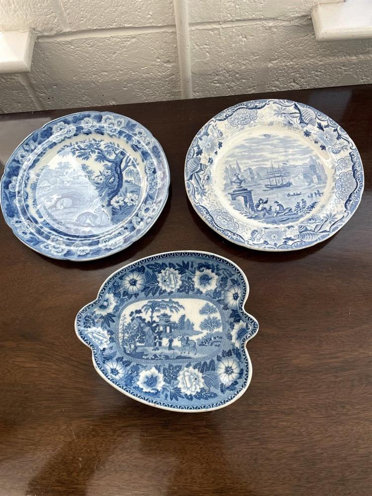 A miscellaneous selection of Staffordshire blue and white printed pottery - Image 10 of 19
