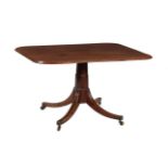 A 19th century mahogany rectangular pedestal table