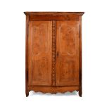 A 19th century French chestnut and parquetry armoire