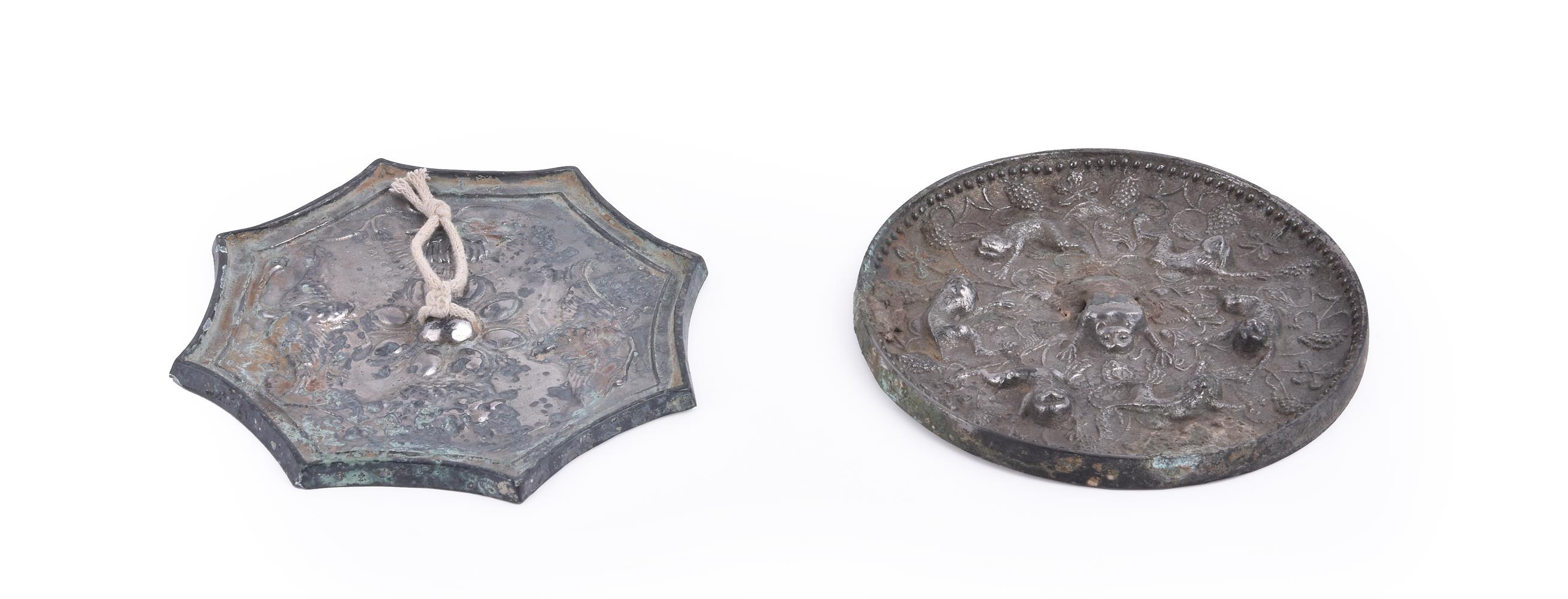 Two Chinese silvered bronze mirrors