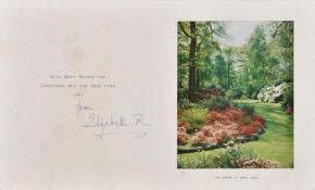 Royal Christmas card signed by Elizabeth the Queen Mother