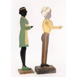 Two painted wooden 'dumb waiters'