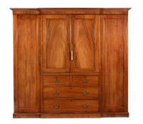 A Regency mahogany wardrobe or compactum