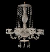 A pair of cut glass chandeliers
